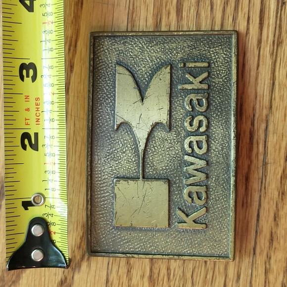 1978 Kawasaki vintage brass belt buckle. - Picture 4 of 4
